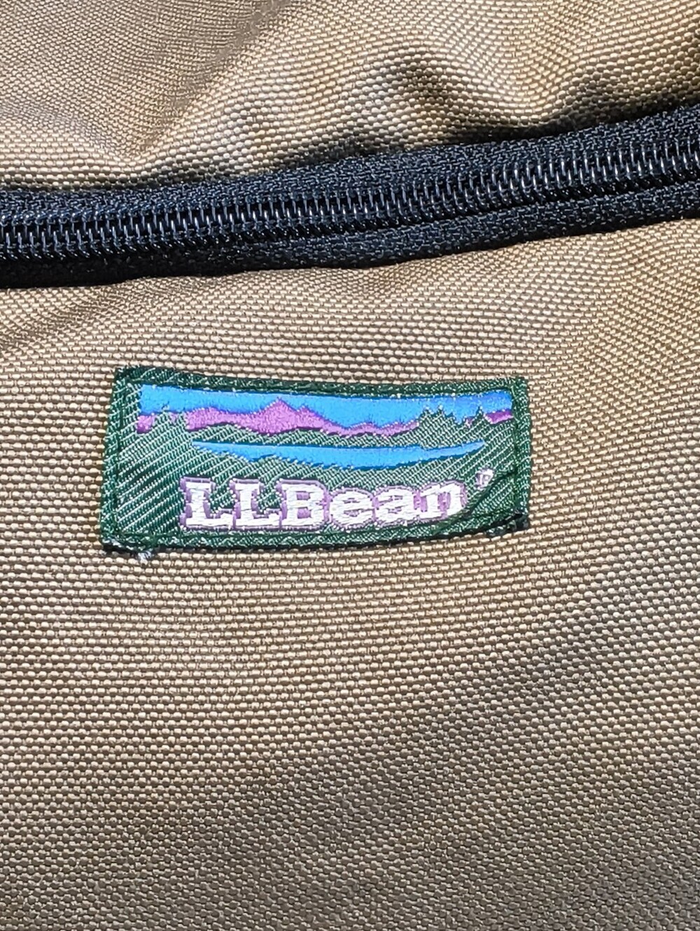 Vintage L.L. Bean Brown Canvas Duffle Bags Weekender Travel Gear Retro Blue Logo - Picture 5 of 16